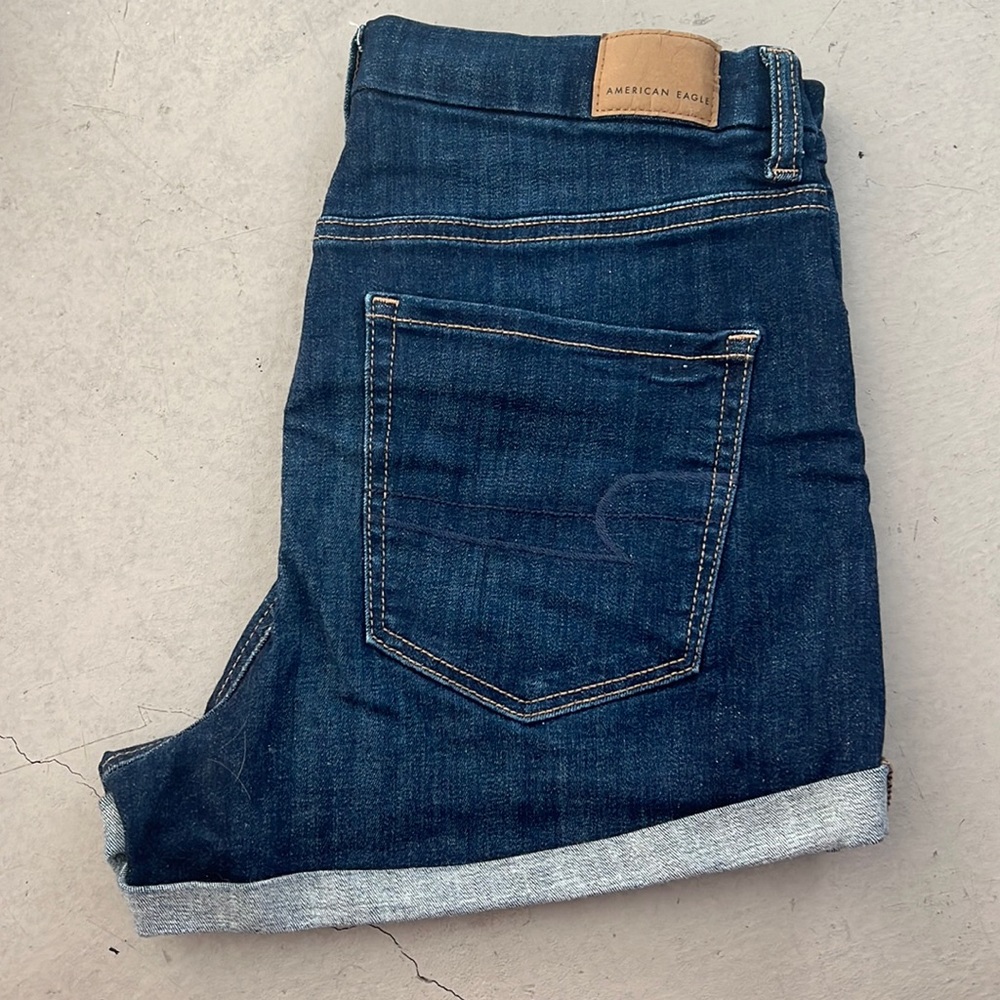 Dark wash high waisted shorts